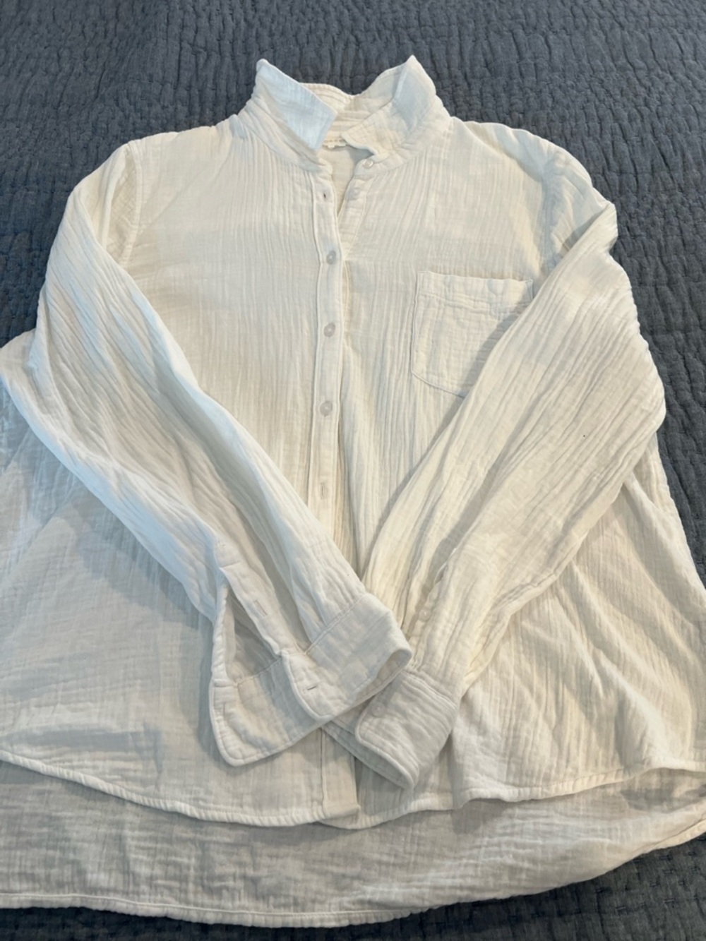 Caslon White Gauze Button-Down Top
